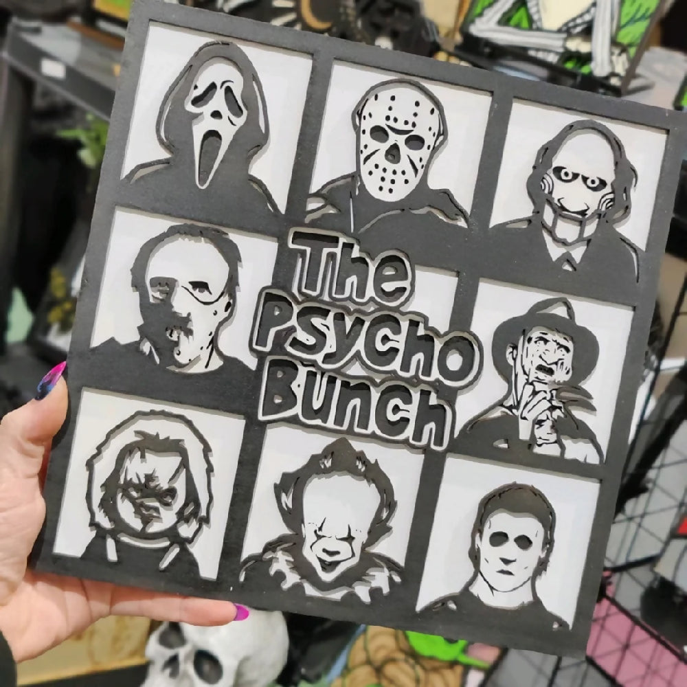 Psycho Bunch serial killers wooden picture. Alternative goth death dec ...