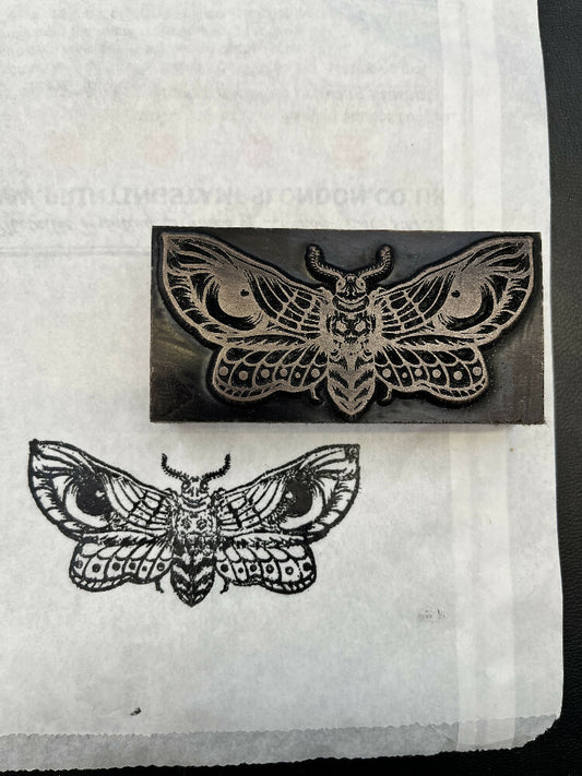 HAWK EYE DEATH HEAD MOTH PRINTING STAMP IN BRONZE