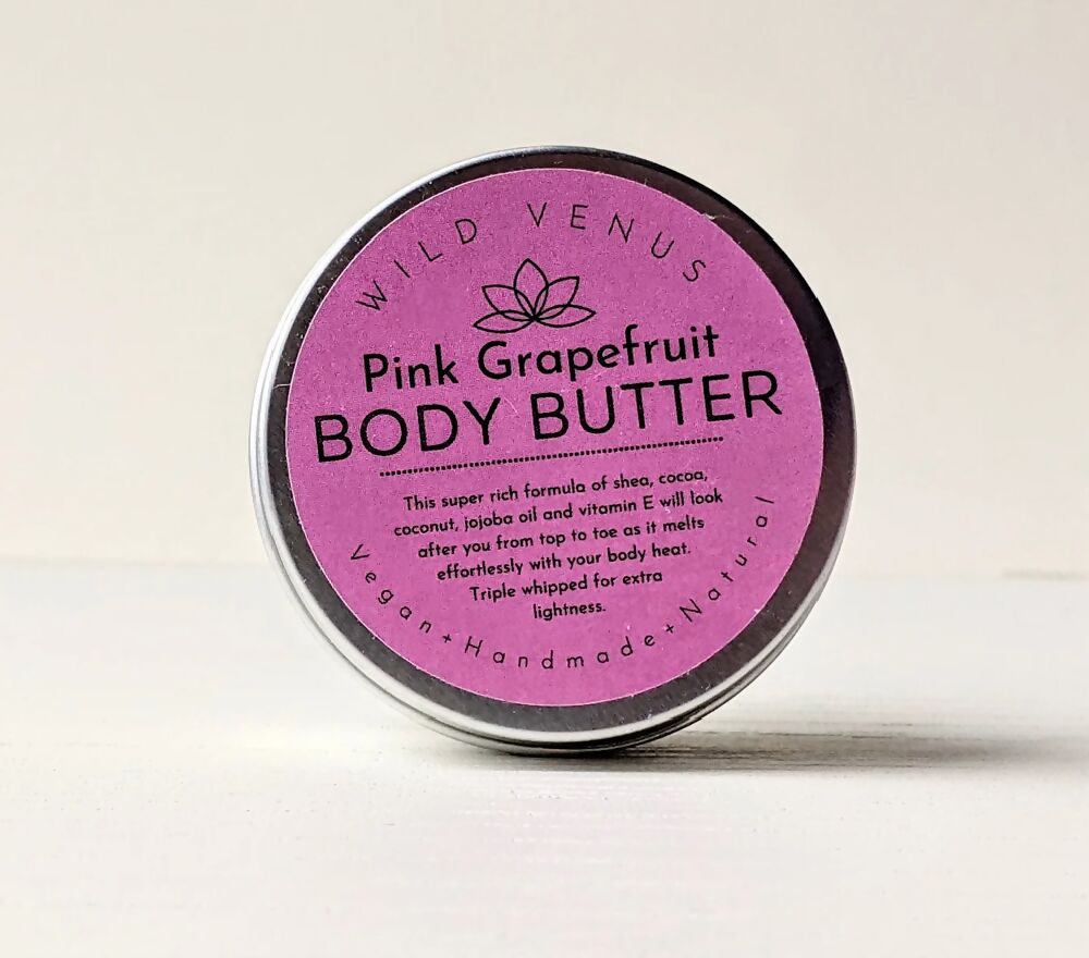 Pink Grapefruit Body Butter / Natural & Vegan / Triple Whipped with Shea & Cocoa Butter